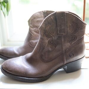 Brown Leather Ankle Booties